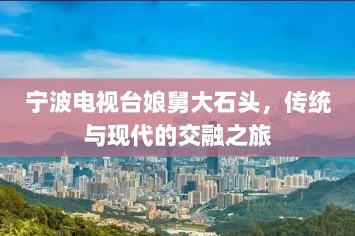 寧波電視臺(tái)娘舅大石頭，傳統(tǒng)與現(xiàn)代的交融之旅