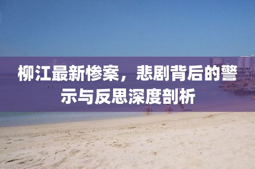 柳江最新慘案，悲劇背后的警示與反思深度剖析