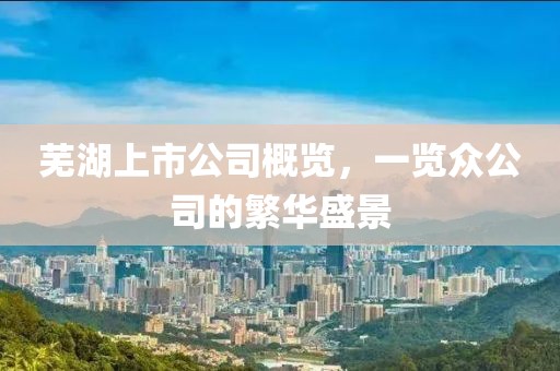 蕪湖上市公司概覽，一覽眾公司的繁華盛景