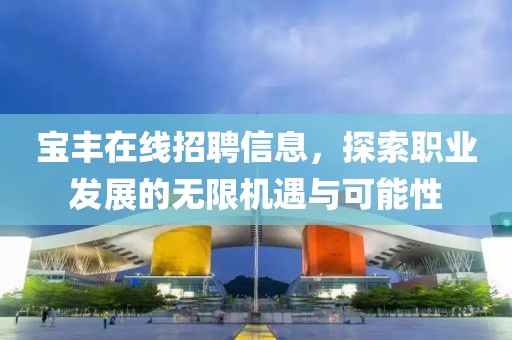 寶豐在線招聘信息，探索職業(yè)發(fā)展的無限機(jī)遇與可能性