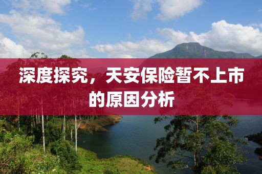 深度探究，天安保險暫不上市的原因分析