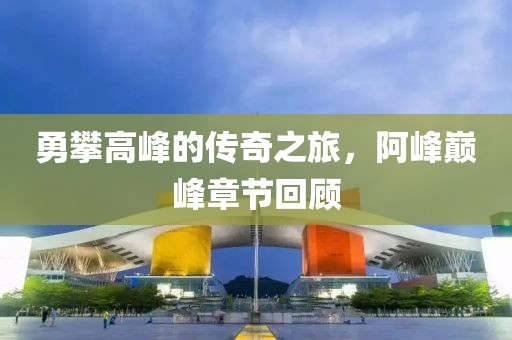 勇攀高峰的傳奇之旅，阿峰巔峰章節(jié)回顧