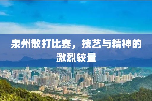 泉州散打比賽，技藝與精神的激烈較量