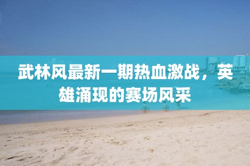 武林風(fēng)最新一期熱血激戰(zhàn)，英雄涌現(xiàn)的賽場風(fēng)采