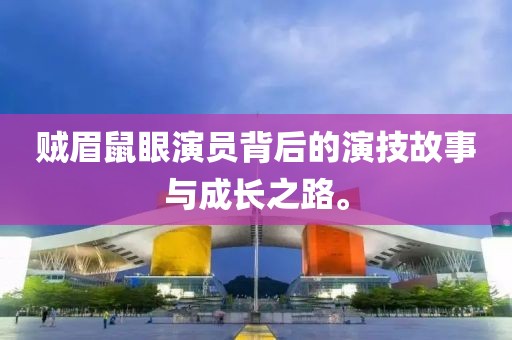 賊眉鼠眼演員背后的演技故事與成長(zhǎng)之路。